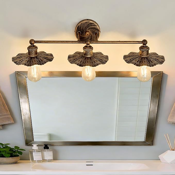 ZGLAOJT 3 Light Vintage Vanity Light Oil Rubbed Bronze Bathroom Light Fixtures - Image 8