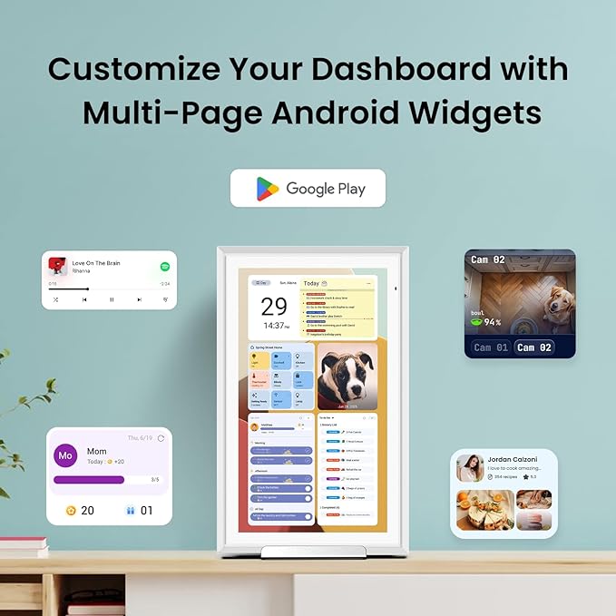 ApoloSign Digital Calendar: Electronic Calendar, Smart Touchscreen Interactive Display for Chore Chart, Family Schedules Planner, Supports All Apps via Google Play (White, 15.6-inch)