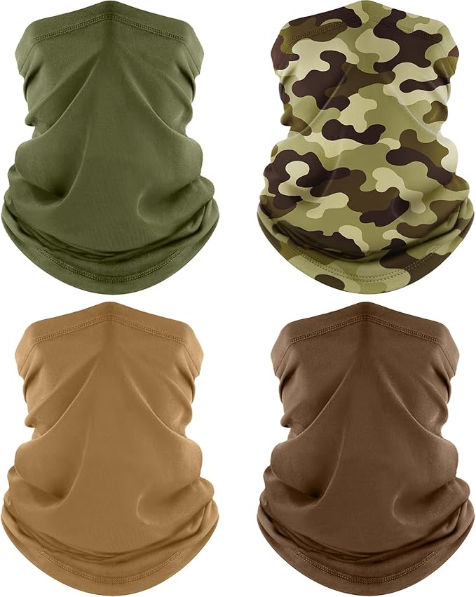 ROXUN 4 Pack Neck Gaiter, Cooling Breathable Face Mask UV Protection Scarf by Roxun