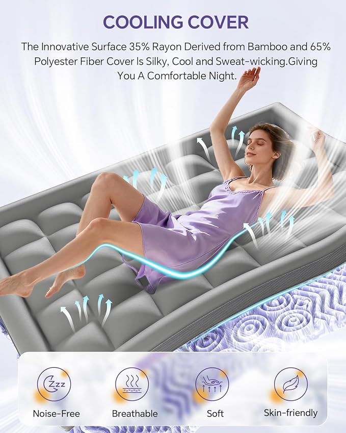 ChiXpace Dual Layer 4 Inch Memory Foam Mattress Topper Twin - Image 6