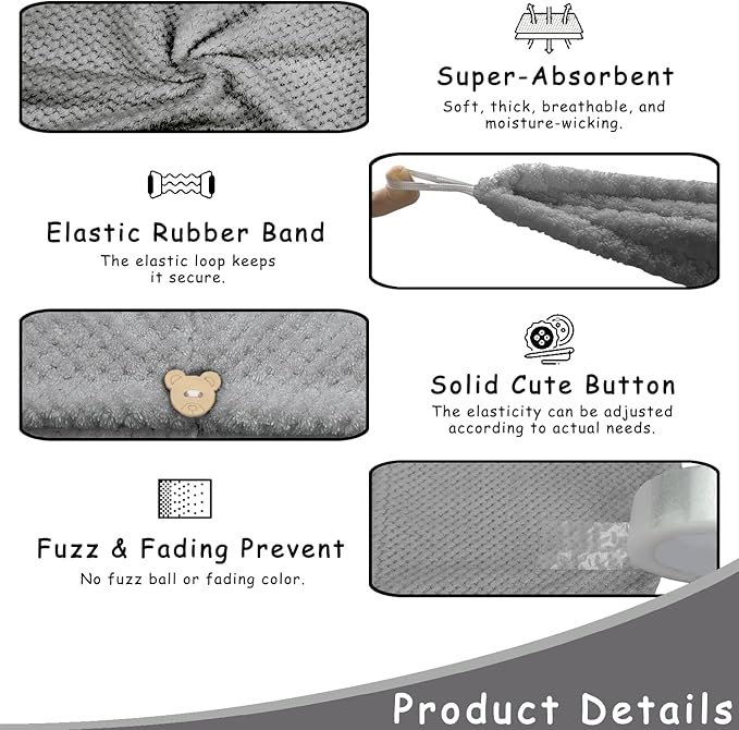 3 Pack Microfiber Hair Towel Wrap - Image 3