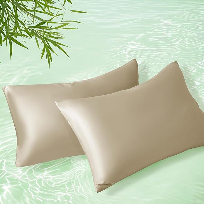 Homiest Cooling Pillow Cases Standard Size Set of 2, 100% Rayon Derived from by Homiest