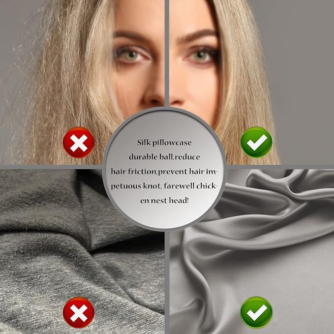 Silk Pillow Cases 2 Pack, Soft Breathable and Sliky Standard Size Pillow Cases - Image 5