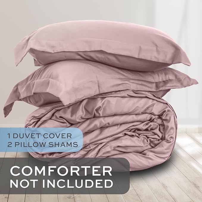 White Classic Pink Duvet Cover King Size, Microfiber Duvet Cover - Image 2