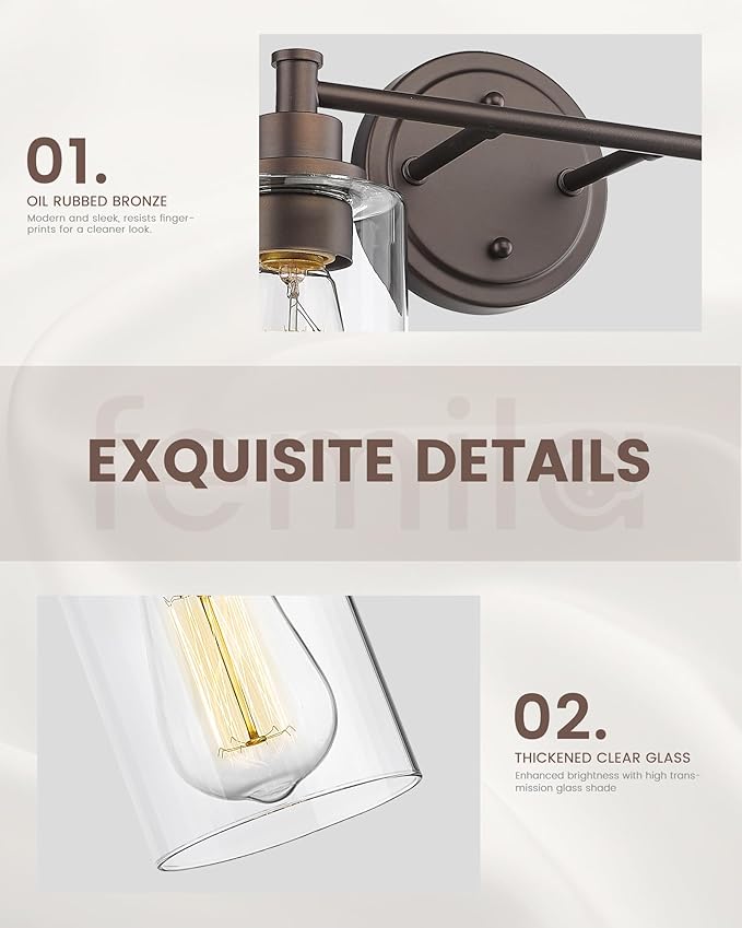 FEMILA Bathroom Vanity Light, Vanity Lighting fixtures, Modern Wall Sconce - Image 4