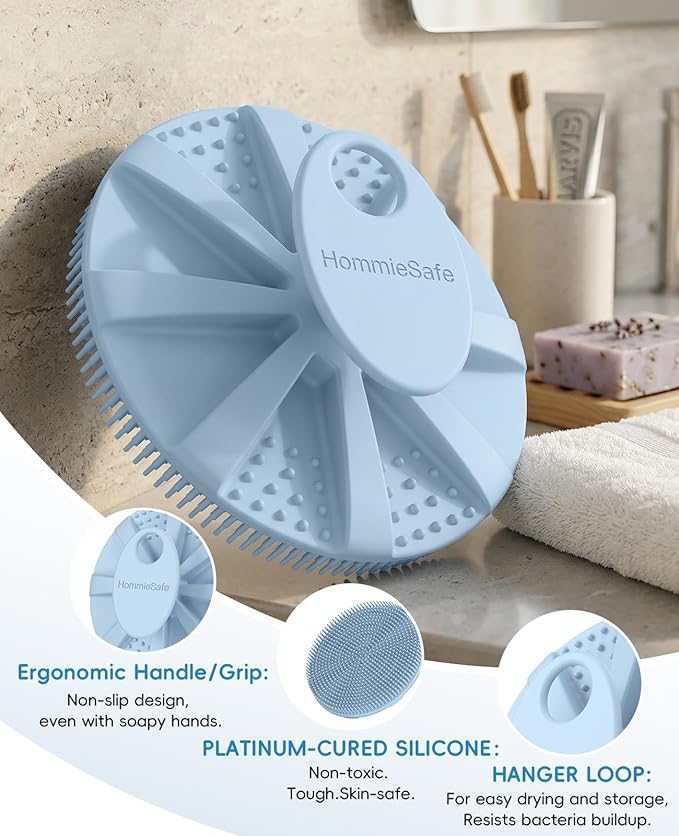 Soft Silicone Shower Brush Body Wash Bath Exfoliating Skin Massage Scrubber - Image 5