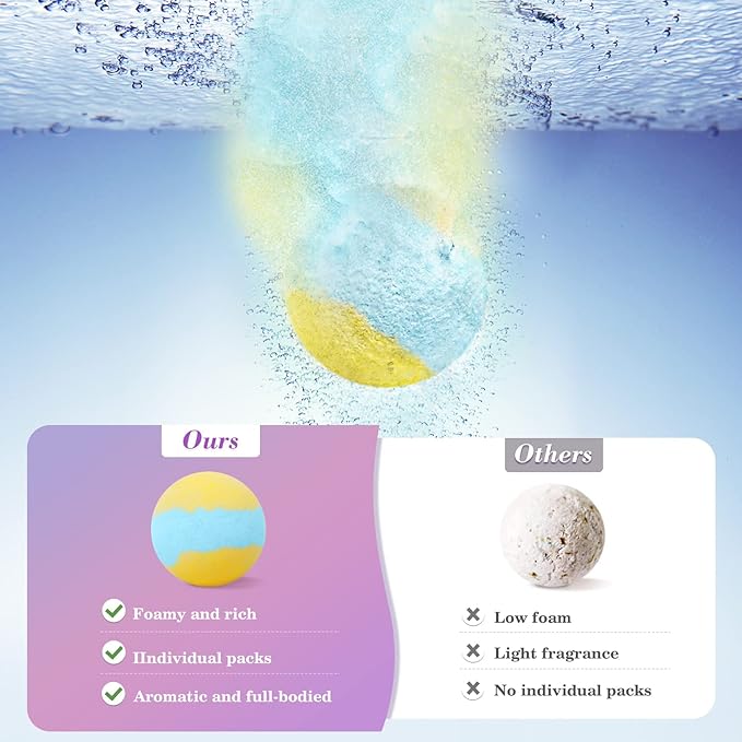 CalmNFiz 20PCS Bath Bombs for Women Presents Set Natural Wonderful Fizz Effect - Image 4