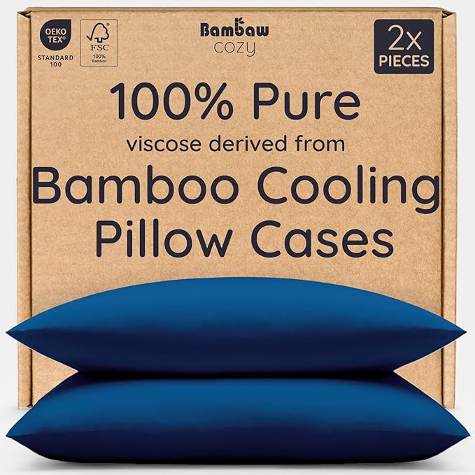Bambaw 100% Viscose Derived from Bamboo Pillowcase Standard Size – Set of 2 by Bambaw