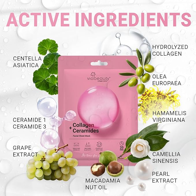 VIABEAUTY 8 Pack of Collagen Face Mask - Image 5