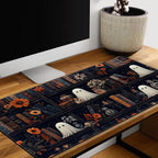 LuckyCow Cute Vintage Gothic Desk Mat Kawaii Dark Academia Desk Pad Medieval Large Flower XXL Mousepad Extended Laptop Computer Keyboard Mat with Stitched Edges Anti-Slip Funny Deskpad 31.5x15.8 in