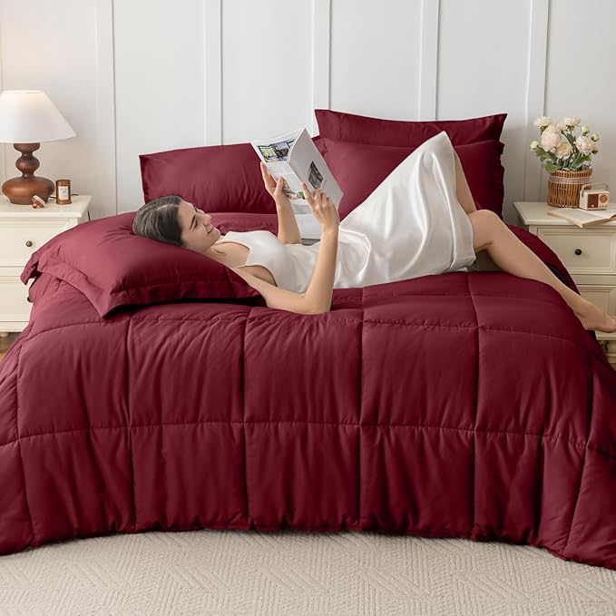 JOLLYVOGUE Queen Comforter Set, Ultra-Soft Bed in a Bag Queen Size 7 Pieces - Image 7