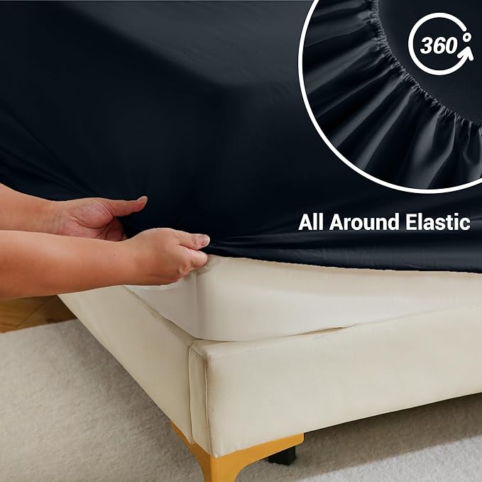 Bulk Queen Fitted Sheet Only Deep Pocket 6 Pack, Quick Sort Bottom Bed Sheets - Image 3