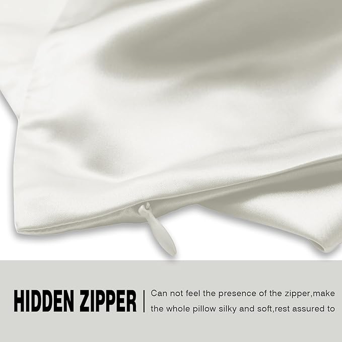 Silk Pillow Cases 2 Pack, Soft Breathable and Sliky Standard Size Pillow Cases - Image 4