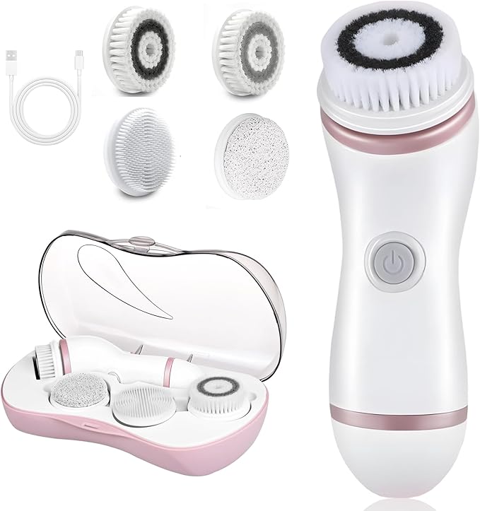 Facial Cleansing Brush, 4 in 1 Electric Face Scrubber by DotPet