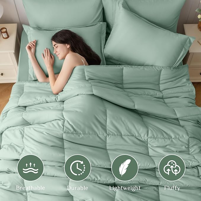 JOLLYVOGUE King Comforter Set, Ultra-Soft Bed in a Bag King Size 7 Pieces - Image 2