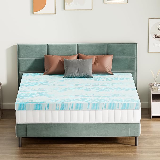 Sweetcrispy Mattress Topper Queen, Memory Foam 3 Inch Thick Gel Infused Cooling - Image 9
