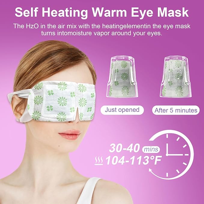 30 Packs Steam Eye Mask, Lavender Steam Eye Masks Disposable, Self-Heating - Image 3