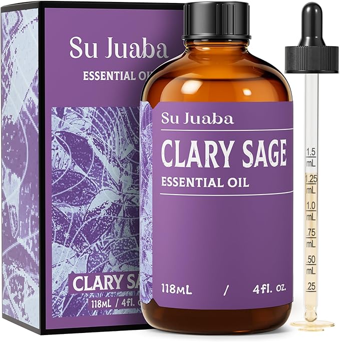 SU JUABA Clary Sage Oil Essential Oil 4 Fl Oz, 100% Pure Natural by Unknown
