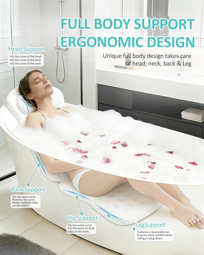 Full Body Bath Pillow for Bathtub, 5D Thick Tub Pillow for Bathtub - Image 7