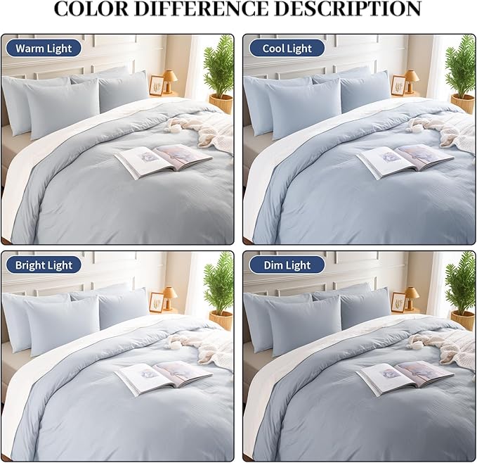 NEXHOME PRO King Duvet Cover Set, 100% Washed Cotton - Image 4