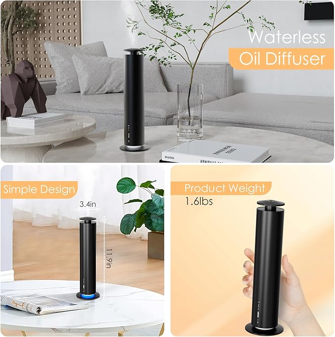 Waterless Essential Oil Diffuser, Long Lasting Aromatherapy Scent Diffuser - Image 7