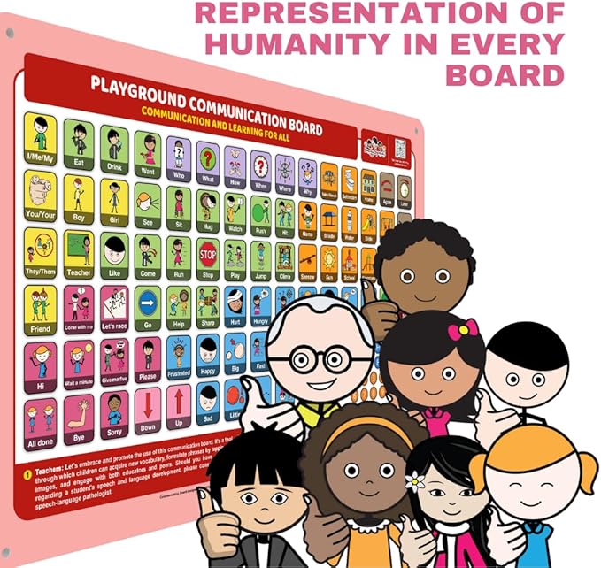 Outdoor Rated Plastic School Playground Communication Board - Weather-Proof Inclusive Communication Aid for Autism & Inclusive Play