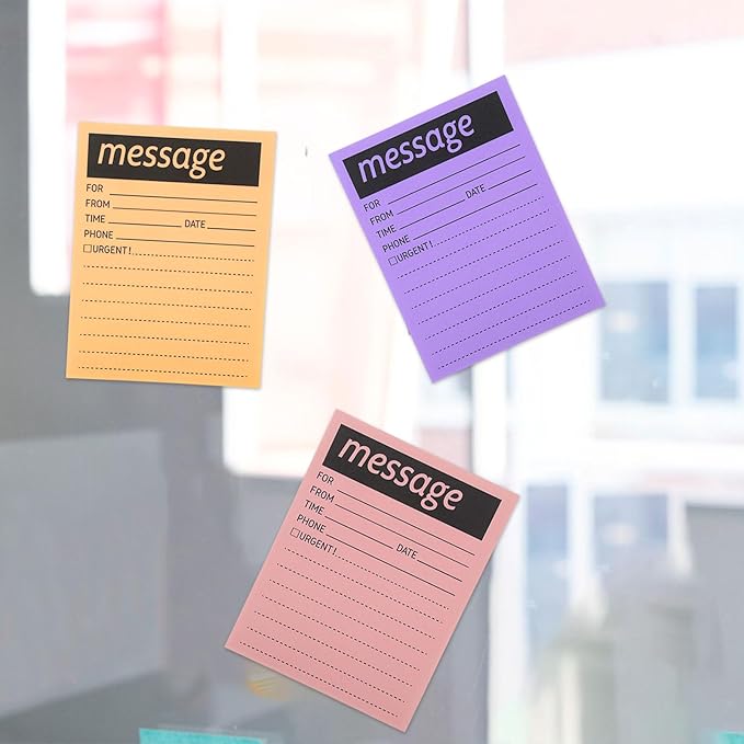 9 Pieces Telephone Message Sticky Notes Pads 4 x 5 Inch Assorted Neon Colors Sticky Notes Urgent Notes Self Stick Note Pads for Work Call, Office Supplies, 50 Sheets/Pack (Fluorescent Colors)