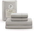 LANE LINEN 100% Organic Cotton Grey Full-Sheets Set 4-Piece Long Staple Percale by LaneLinen