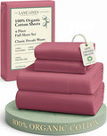 LANE LINEN 100% Organic Cotton Bed Sheets Full Size, Fully Elasticized by LaneLinen