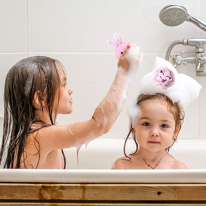 Boao 8 Pieces Kids Bath Loofahs Animal Bath Sponge Cartoon Shower Loofahs Cute - Image 6