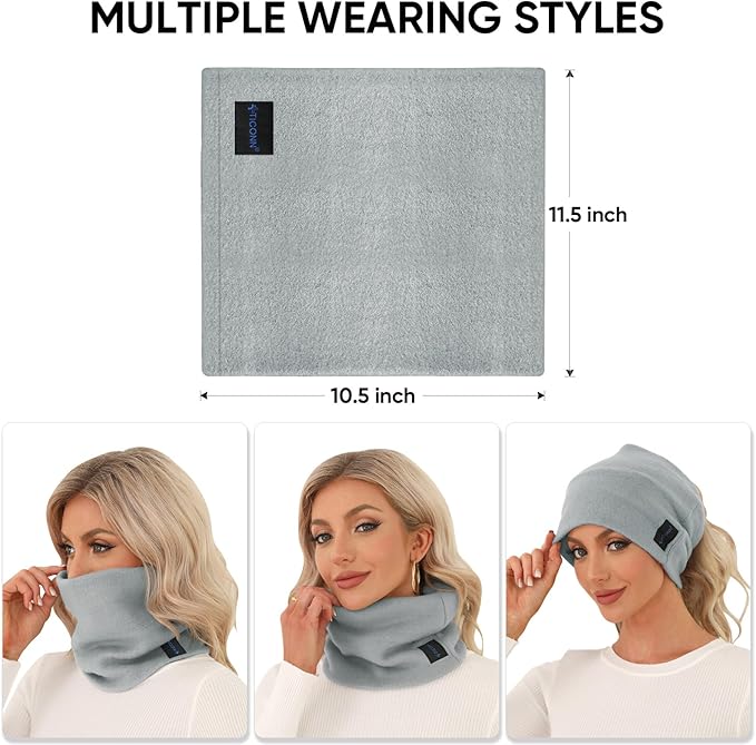 TICONN Neck Gaiter Face Cover Scarf, Neck Warmer Breathable Sun & Wind-proof - Image 2