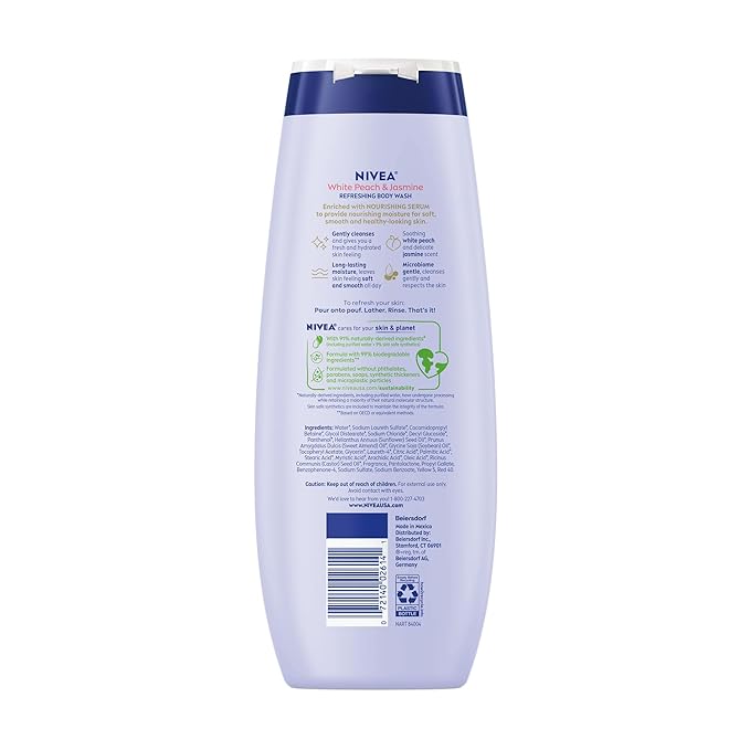NIVEA Refreshing White Peach and Jasmine Body Wash - Image 15