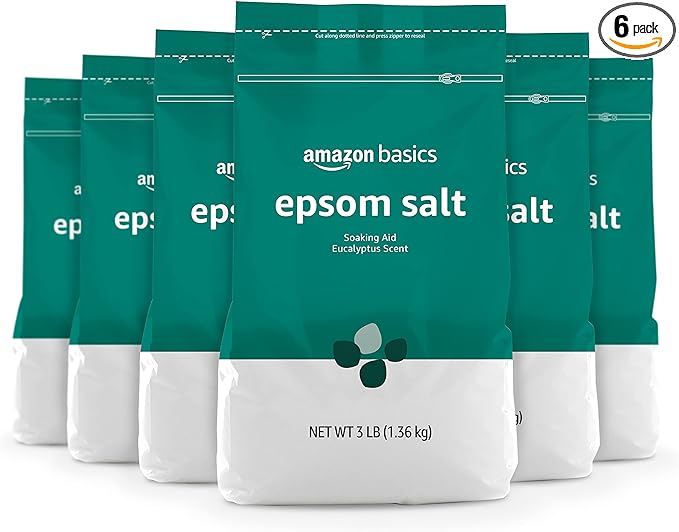 Amazon Basics Epsom Salt Soaking Aid, Eucalyptus Scented, 3 Pound by AmazonBasics