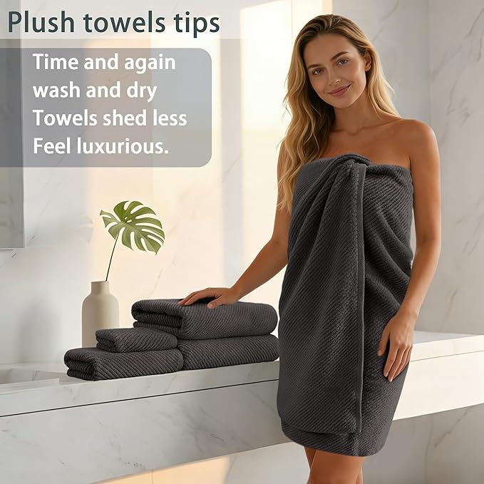 VOOVA & MOVAS Grey Bath Towels - Image 3