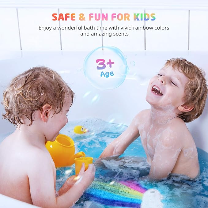 Rainbow Cloud Bath Bomb for Girls, 2 Extra Large Handmade Bath Bombs for Kids - Image 4