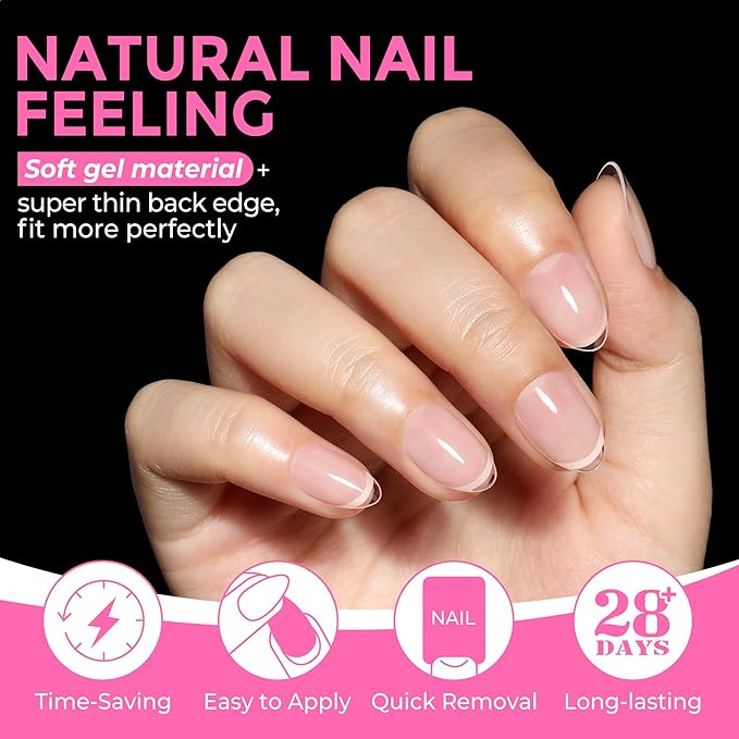 UNA GELLA Extra Short Almond Nail Tips Full Cover 216PCS Gel Nail Tips Short - Image 4