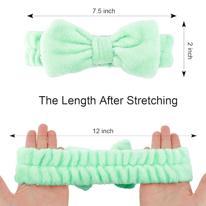 Casoty 10 Pcs Green Face Wash Headbands, Spa Gifts - Image 7