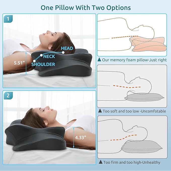 DONAMA Cervical Pillow for Neck and Shoulder Pain Relief, Cooling Contour - Image 4