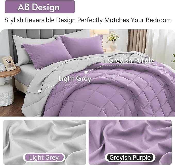 MUXHOMO 5 Pieces Twin Comforter Set, Reversible Bed in a Bag Twin Size - Image 3