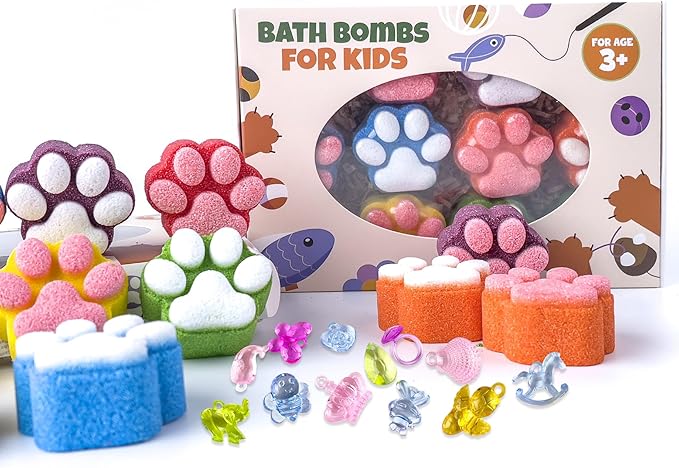 Paw Bath Bomb for Kids with Surprise Toys Inside, SPA Fizzy Bath Bomb Gift Set - Image 7