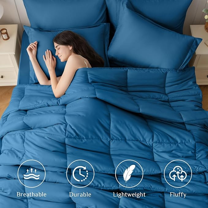 JOLLYVOGUE California King Comforter Set, Ultra-Soft Bed in a Bag Cal King Size - Image 2