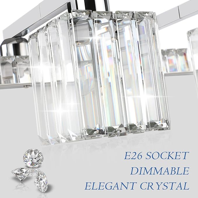 Aipsun Bathroom Vanity Light Fixtures 6 Light Chrome Vanity Light - Image 7