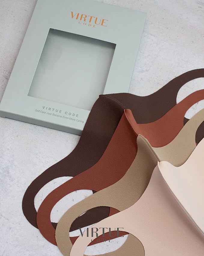 Virtue Code Second Skin Cloth Face Mask Pack. 4 Buttery Soft Masks Washable - Image 4