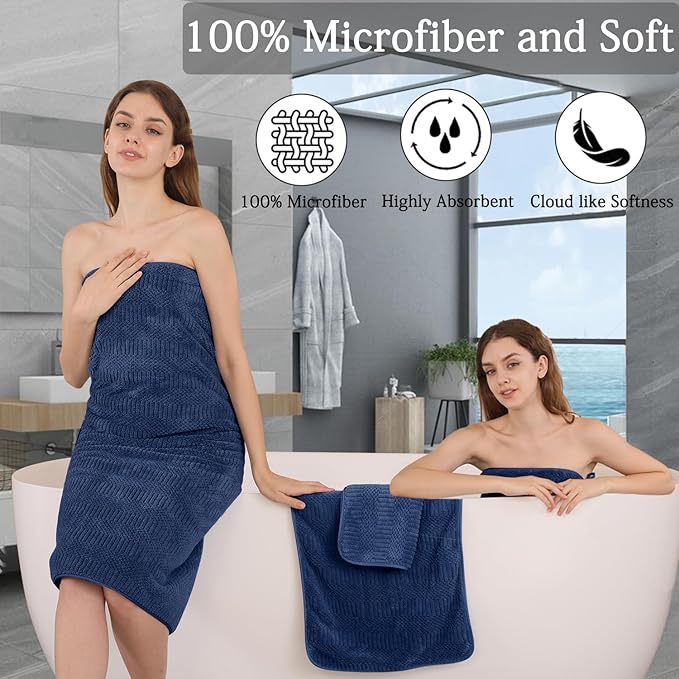 8 Piece Bath Towel Set-2 Oversized Bath Sheets, 2 Hand Towels, 4 - Image 4