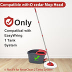 2 Spin Mop Head Replacement, 1 Base, 1 Mop Handle (30-58in) Combo Mops Set Compatible with OCedar EasyWring RinseClean Microfiber Mops (White (1-Tank System))