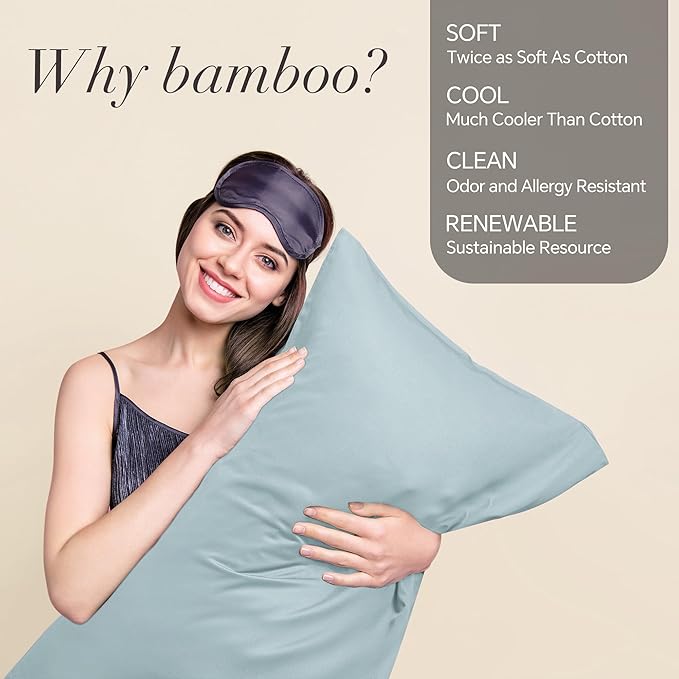 BEDELITE Pillow Cases Standard Size Set of 2, Rayon Derived from Bamboo - Image 2