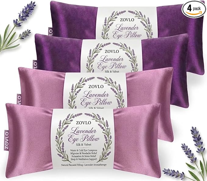 Lavender Eye Pillow for Relaxation, Weighted Eye Mask Heated for Headache by Unknown