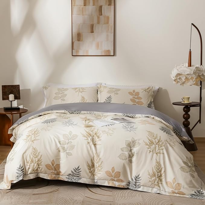 OAITE Duvet Cover Set King Size Floral Pattern Ultra Soft 100% Cotton Duvet by OAITE