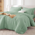 MUXHOMO 5 Pieces Twin XL Comforter Set, Seersucker Bed in a Bag Twin XL Size by MUXHOMO