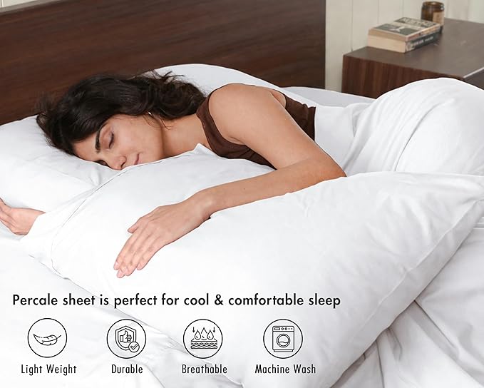 RUVANTI 100% Cotton Sheets – Full Size Percale Bedding, Cooling & Breathable - Image 3